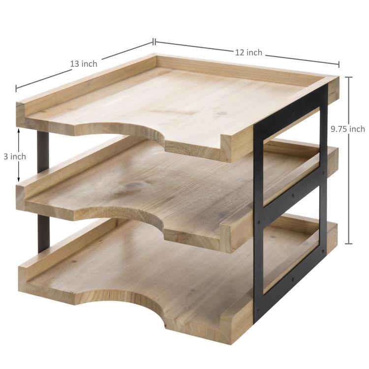 Modern Design Wood Document Tray - MyGift