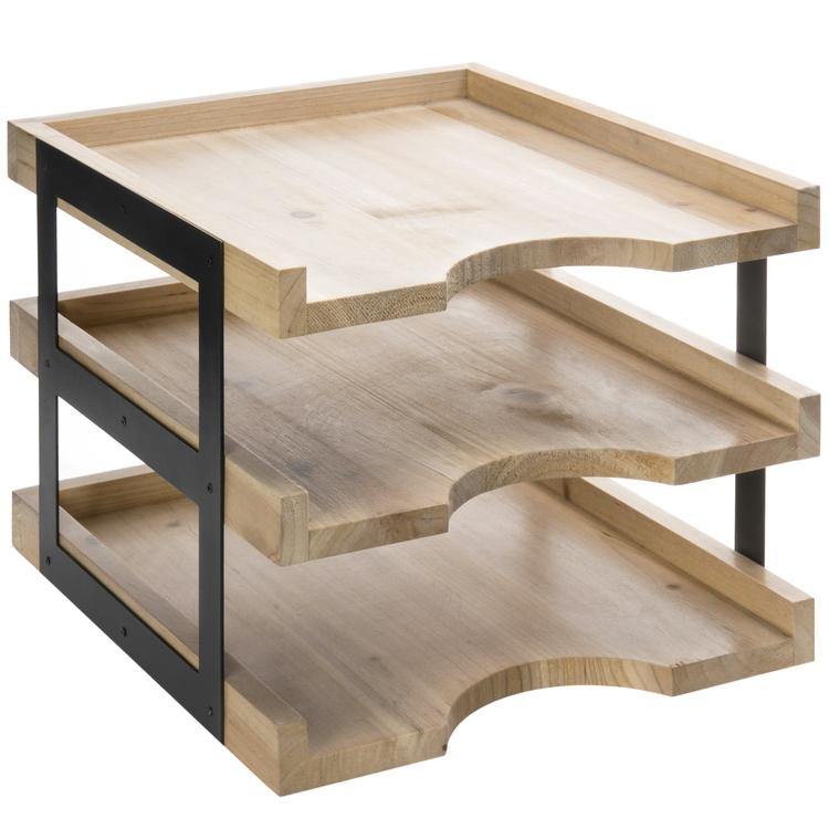 Modern Design Wood Document Tray - MyGift