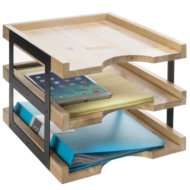 Modern Design Wood Document Tray - MyGift