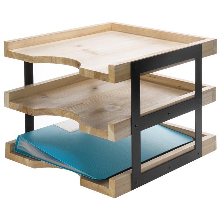 Modern Design Wood Document Tray - MyGift