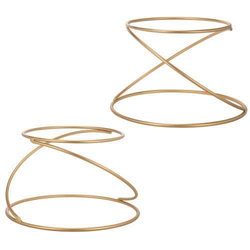 Modern Gold Wire Metal Pizza Serving Stands, Set of 2 - MyGift