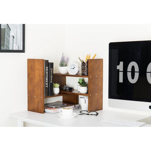 Modern Modular Natural Wood Desktop Shelves and Organizer Rack – MyGift