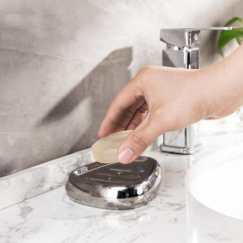 Modern Silver Ceramic Bathroom Accessory Set - MyGift