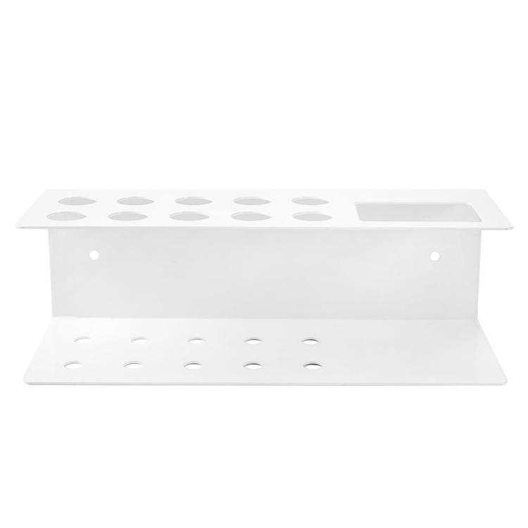 10-Slot Wall-Mounted Metal Dry Erase Marker and Eraser Holder Rack, White - MyGift Enterprise LLC