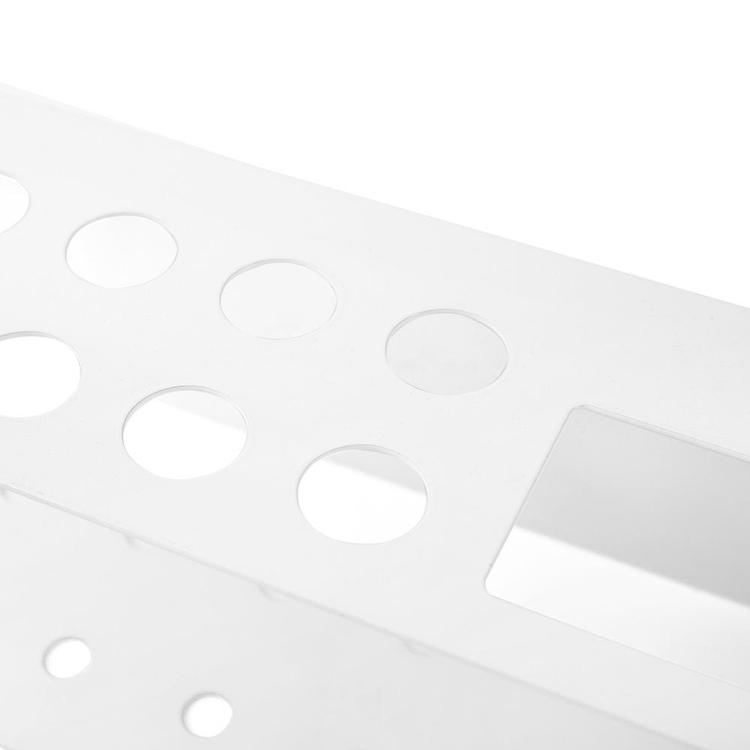 10-Slot Wall-Mounted Metal Dry Erase Marker and Eraser Holder Rack, White - MyGift Enterprise LLC