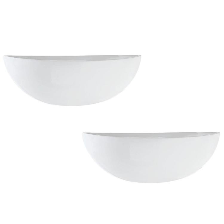 half moon plant pot Modern White Half-Moon Wall Planter, Set of 2
