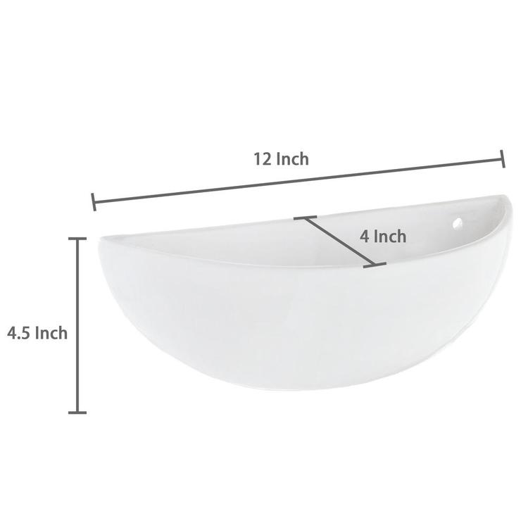 half moon shaped plant pots Modern White Half-Moon Wall Planter, Set of 2
