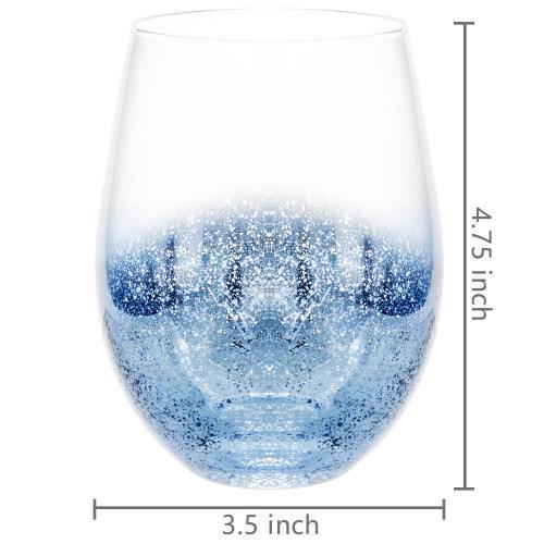 Multi-Colored Glass Tumblers, Stardust Galaxy Pattern, Set of 4 - MyGift