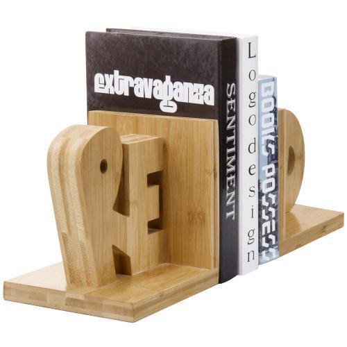 Natural Finish Read Design Bamboo Bookends - MyGift