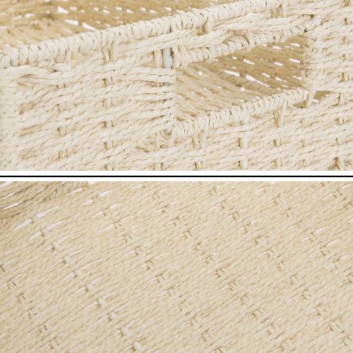 Natural Paper Rope Woven Nesting Storage Baskets, Set of 3