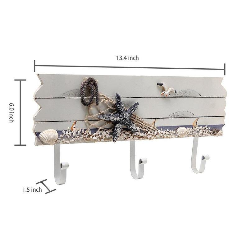 Nautical Beach Theme Wood Wall Rack - MyGift
