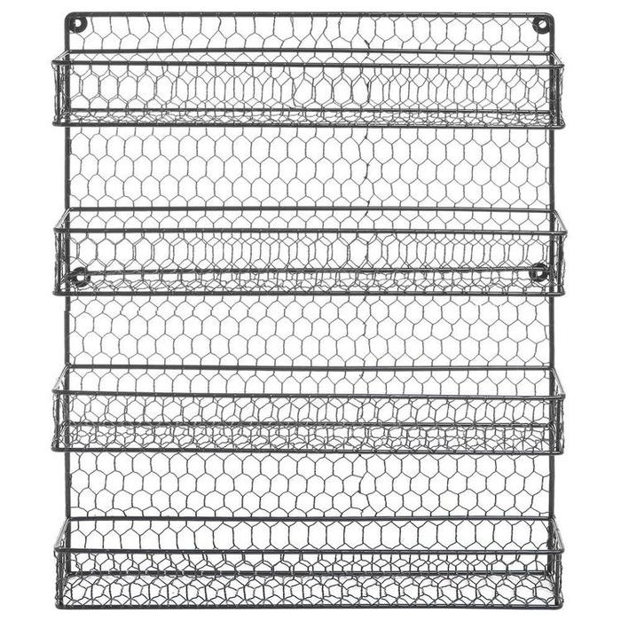 4-Tier Wall Mounted Rustic Chicken Wire Spice Rack Storage Organizer - MyGift Enterprise LLC