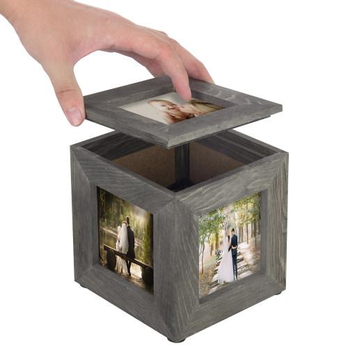Picture Frame Keepsake Box, Grey Wood