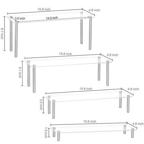 Rectangular Clear Acrylic Dessert Display Riser Stand - MyGift
