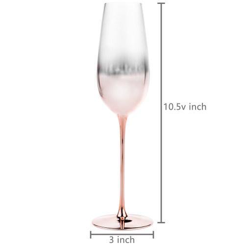 Rose Gold Champagne Flute Glasses, Set of 4 - MyGift