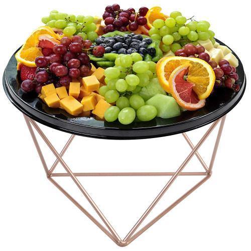 Rose Gold Tone Geometric Metal Wire Pizza Tray Riser Stand - MyGift