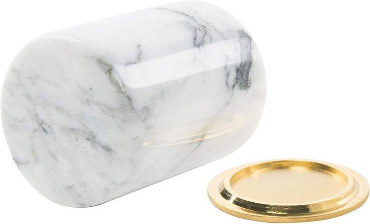 Round Marble Canister with Gold Lid - MyGift