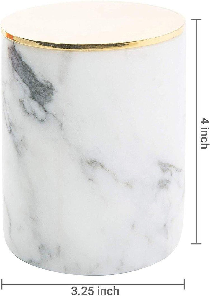 Round Marble Canister with Gold Lid - MyGift