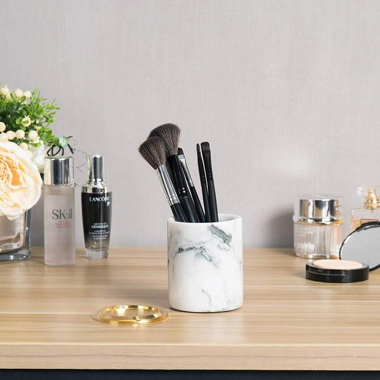 Round Marble Canister with Gold Lid - MyGift
