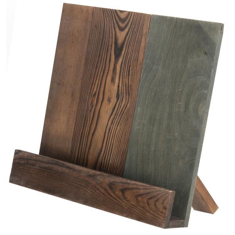 Rustic 2-Tone Brown Wood Cookbook Holder - MyGift