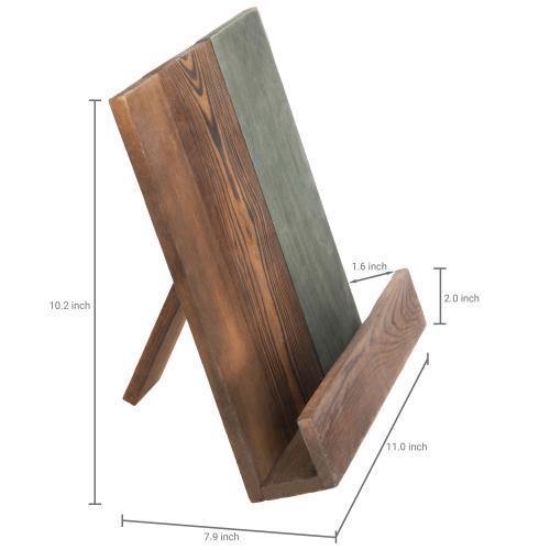 Rustic 2-Tone Brown Wood Cookbook Holder - MyGift