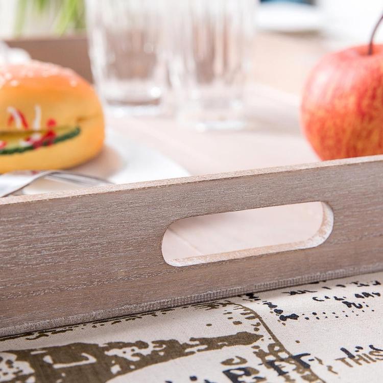 Large Shabby Chic Square Wood Serving Tray for Breakfast in Bed, Tea, Coffee - MyGift Enterprise LLC