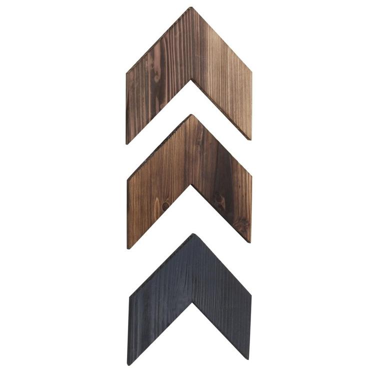 Rustic Brown Wood Chevron Wall-Mounted Decor, Set of 3 - MyGift Enterprise LLC