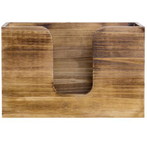 Rustic Burnt Solid Wood Wall Mounted Paper Towel Dispenser - MyGift