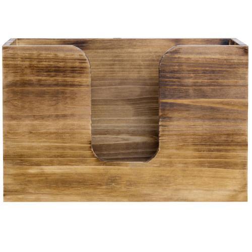 Rustic Burnt Solid Wood Wall Mounted Paper Towel Dispenser - MyGift