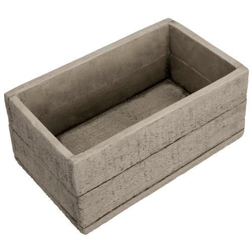Rustic Crate Style Concrete Succulent Planter Box, Rectangular - MyGift