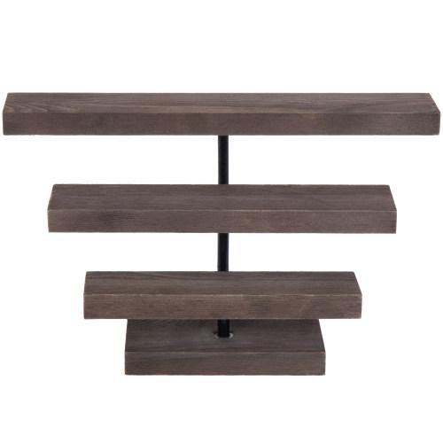 Rustic Dark Brown Wood Jewelry Riser Stand - MyGift