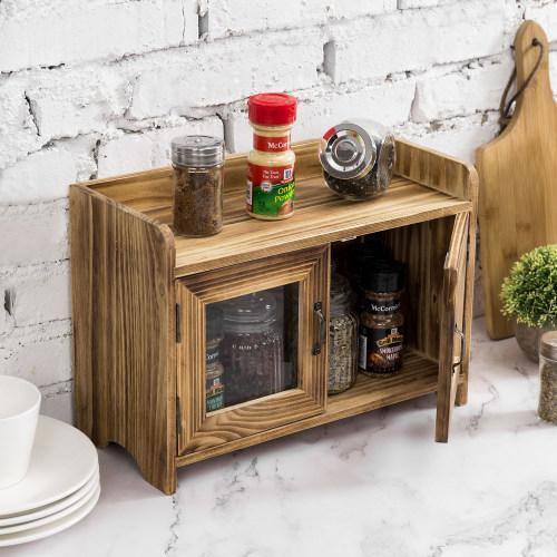 3-Tier Vintage Weathered Gray Wood Kitchen Countertop Corner