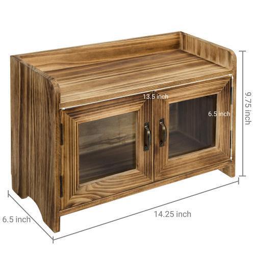 Rustic Dark Brown Wood Kitchen & Bathroom Countertop Cabinet - MyGift