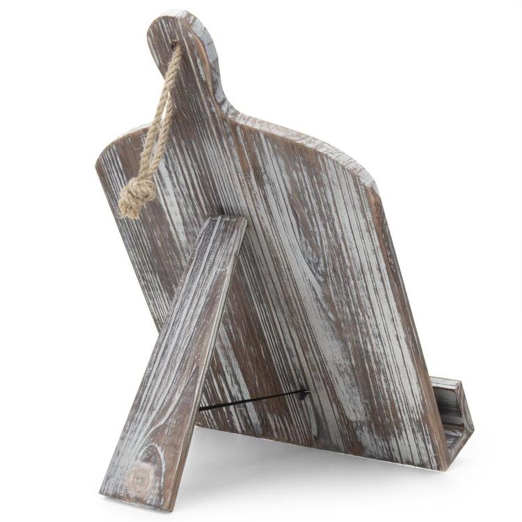 Rustic Farmhouse Torched Wood Cookbook iPad Holder with Kickstand - MyGift Enterprise LLC