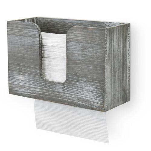 Rustic Gray Solid Wood Refillable Paper Towel Dispenser - MyGift