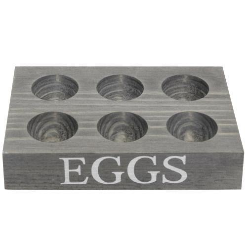 Rustic Gray Wood Egg Tray for 6 Eggs - MyGift
