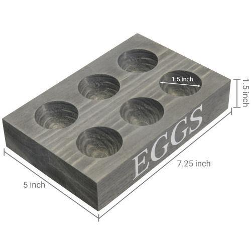 Rustic Gray Wood Egg Tray for 6 Eggs - MyGift