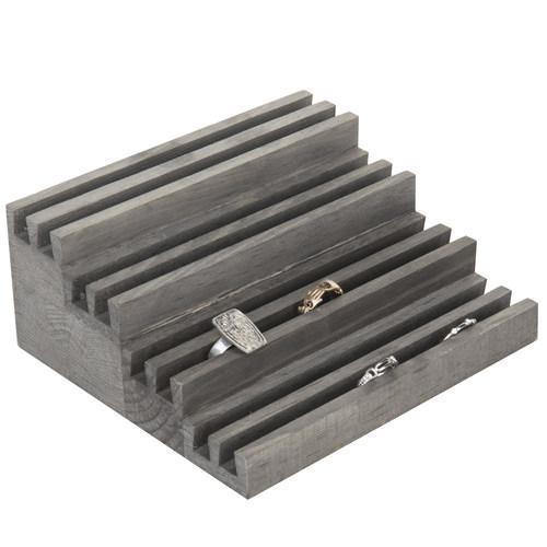Rustic Gray Wood Ring Display Riser - MyGift