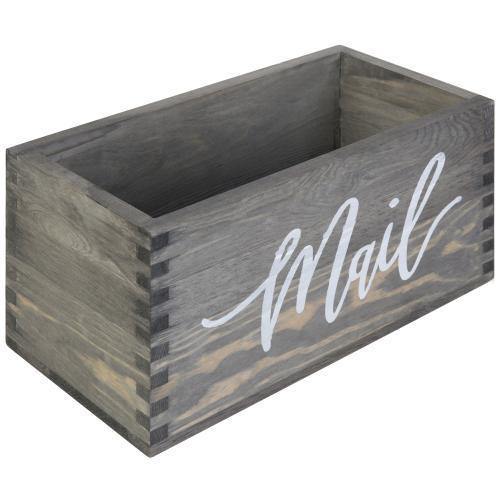 Rustic Gray Wood Tabletop Mail Box - MyGift