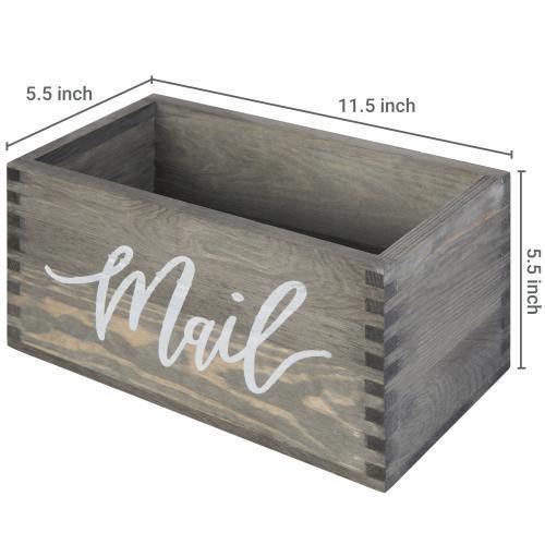 Rustic Gray Wood Tabletop Mail Box - MyGift