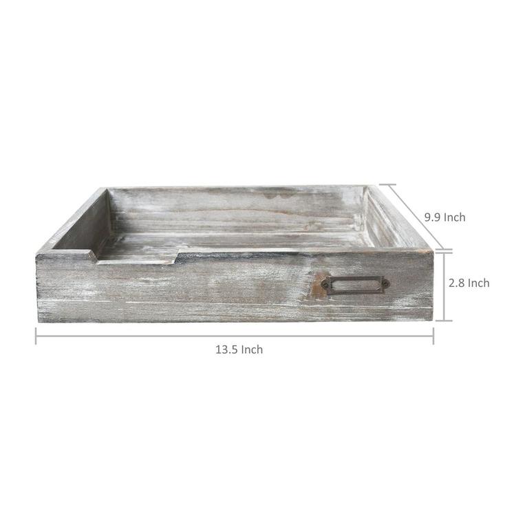 Rustic Gray Wooden Stackable Office Desktop Drawer-Style Document & Paper Storage Tray - MyGift Enterprise LLC