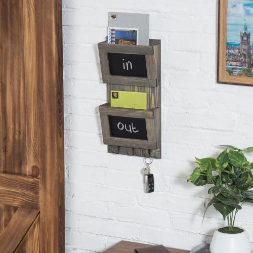 Rustic Grey Mail Sorter w/ Chalkboard Labels