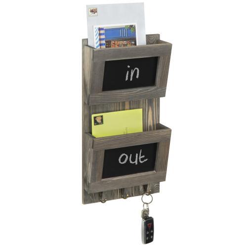Rustic Grey Mail Sorter w/ Chalkboard Labels