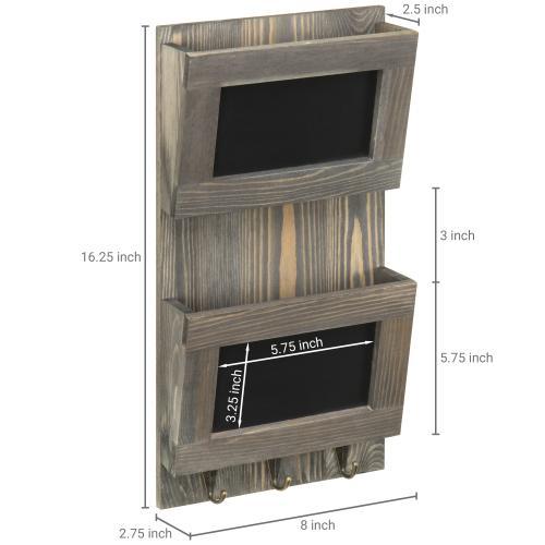 Rustic Grey Mail Sorter w/ Chalkboard Labels