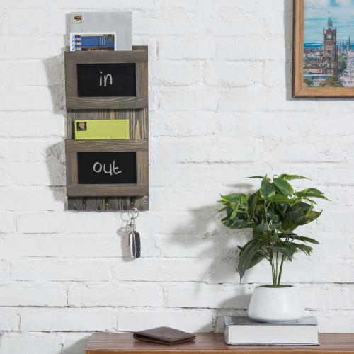 Rustic Grey Mail Sorter w/ Chalkboard Labels