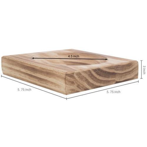 Rustic Light Brown Artisan Style Wood Soap Dish, Set of 2 - MyGift