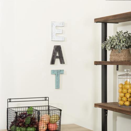 Rustic Multicolor Cutout Wooden EAT Letter Sign - MyGift