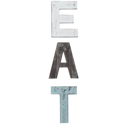 Rustic Multicolor Cutout Wooden EAT Letter Sign - MyGift