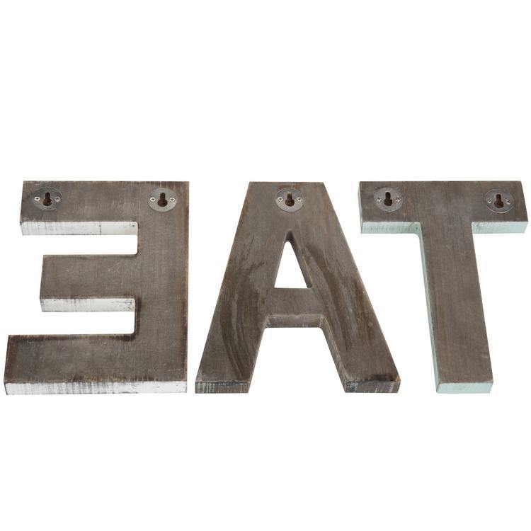 Rustic Multicolor Cutout Wooden EAT Letter Sign - MyGift
