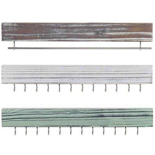 Rustic Multicolored Wood Jewelry Organizer, Set of 3 - MyGift